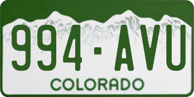CO license plate 994AVU