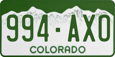 CO license plate 994AXO