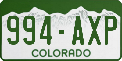 CO license plate 994AXP