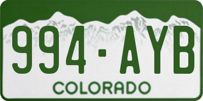 CO license plate 994AYB