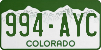 CO license plate 994AYC