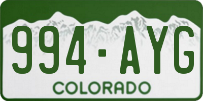 CO license plate 994AYG