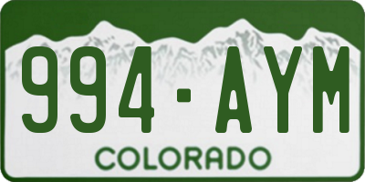CO license plate 994AYM
