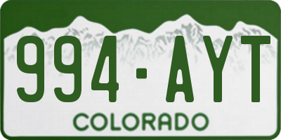 CO license plate 994AYT