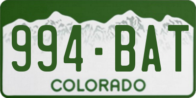 CO license plate 994BAT