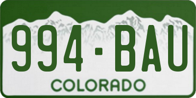 CO license plate 994BAU