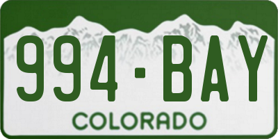 CO license plate 994BAY