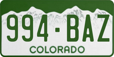 CO license plate 994BAZ