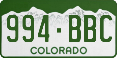 CO license plate 994BBC