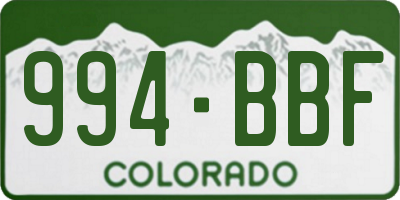 CO license plate 994BBF