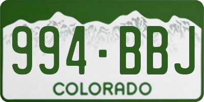 CO license plate 994BBJ