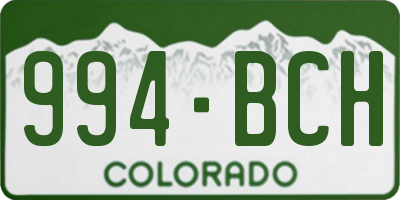 CO license plate 994BCH