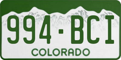 CO license plate 994BCI