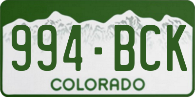 CO license plate 994BCK
