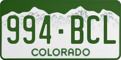 CO license plate 994BCL