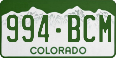 CO license plate 994BCM