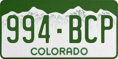 CO license plate 994BCP