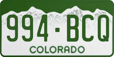 CO license plate 994BCQ