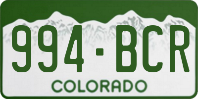 CO license plate 994BCR