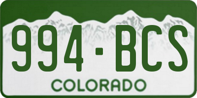 CO license plate 994BCS