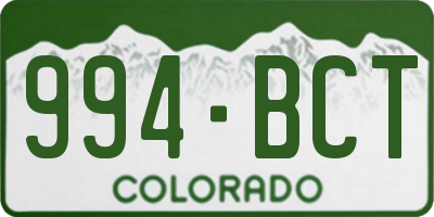 CO license plate 994BCT