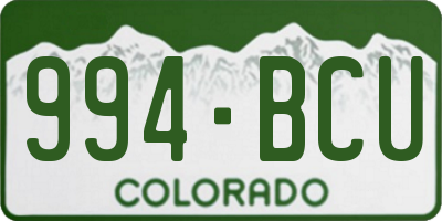CO license plate 994BCU