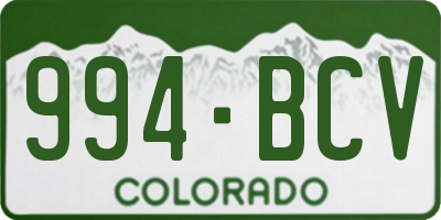 CO license plate 994BCV