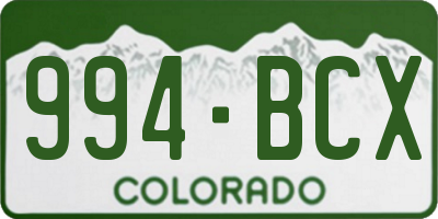 CO license plate 994BCX