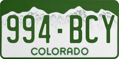 CO license plate 994BCY