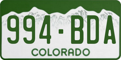 CO license plate 994BDA