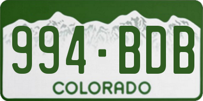 CO license plate 994BDB