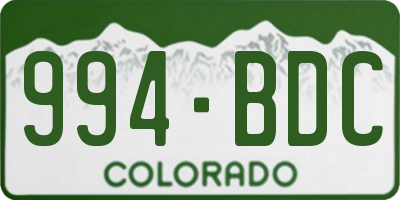 CO license plate 994BDC