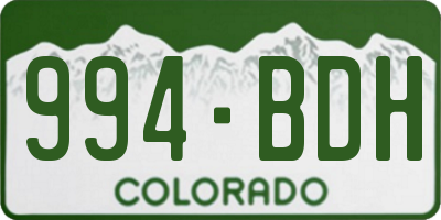 CO license plate 994BDH