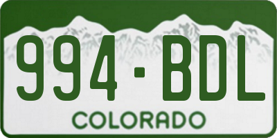 CO license plate 994BDL