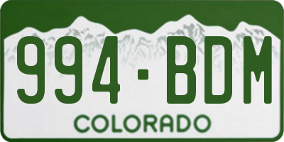 CO license plate 994BDM