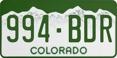 CO license plate 994BDR