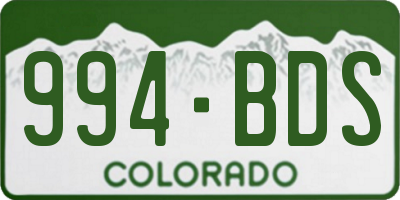 CO license plate 994BDS