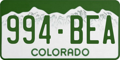 CO license plate 994BEA