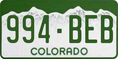 CO license plate 994BEB