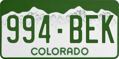 CO license plate 994BEK