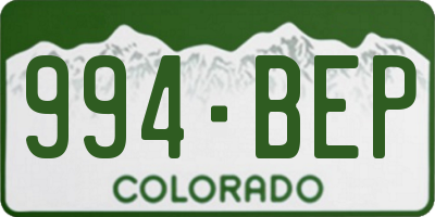 CO license plate 994BEP