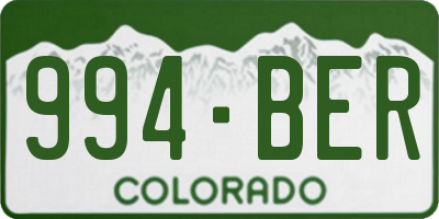 CO license plate 994BER