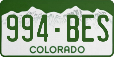 CO license plate 994BES