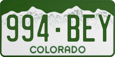 CO license plate 994BEY