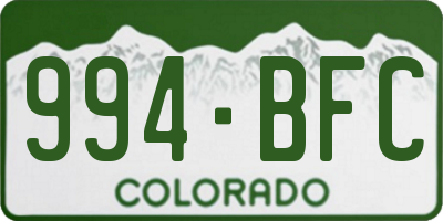 CO license plate 994BFC