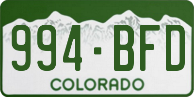 CO license plate 994BFD