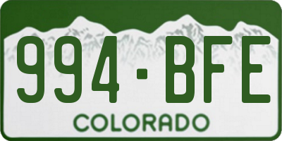 CO license plate 994BFE