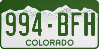CO license plate 994BFH
