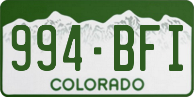 CO license plate 994BFI