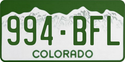 CO license plate 994BFL